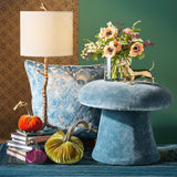Blue Velvet Mushroom Stool