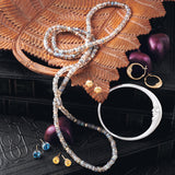 5mm Labradorite & Gold Rope Necklace