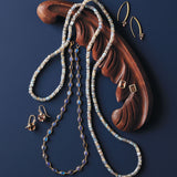 5mm Labradorite & Gold Rope Necklace