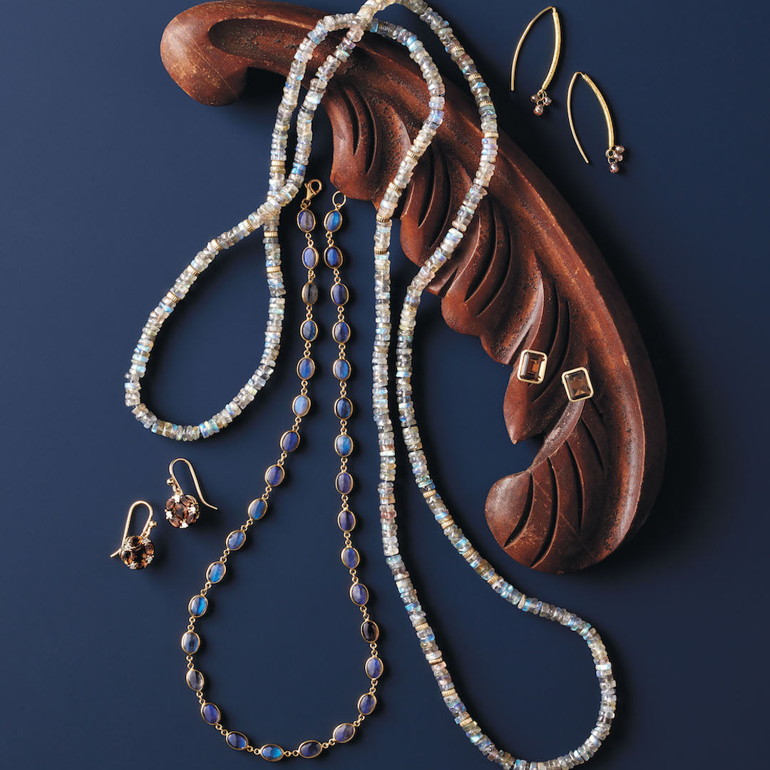 Labradorite & Gold Rope Necklace