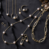 White Pearl Floating Necklace