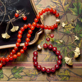 10mm Faceted Carnelian Bead Earrings