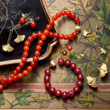 10mm Faceted Carnelian Bead Earrings