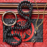 10mm Black Jade & Dragon Ball Rope Necklace