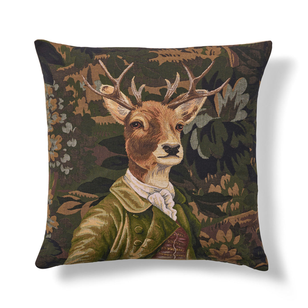 Woodland Gentleman Deer Tapestry Pillow