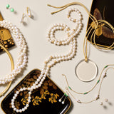 Niagara Earrings in Pearls & Emeralds