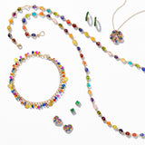 Multi-Colored Gemstone Woven Necklace