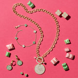 Diamond Medallion & Toggle Link Necklace