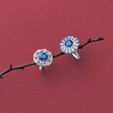Sapphire & Diamond Floral Ring