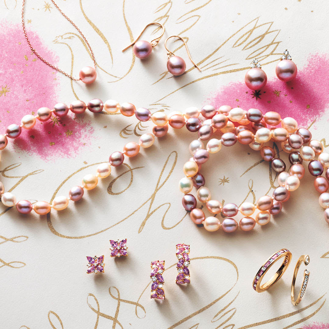 Floating Pink Pearl Necklace