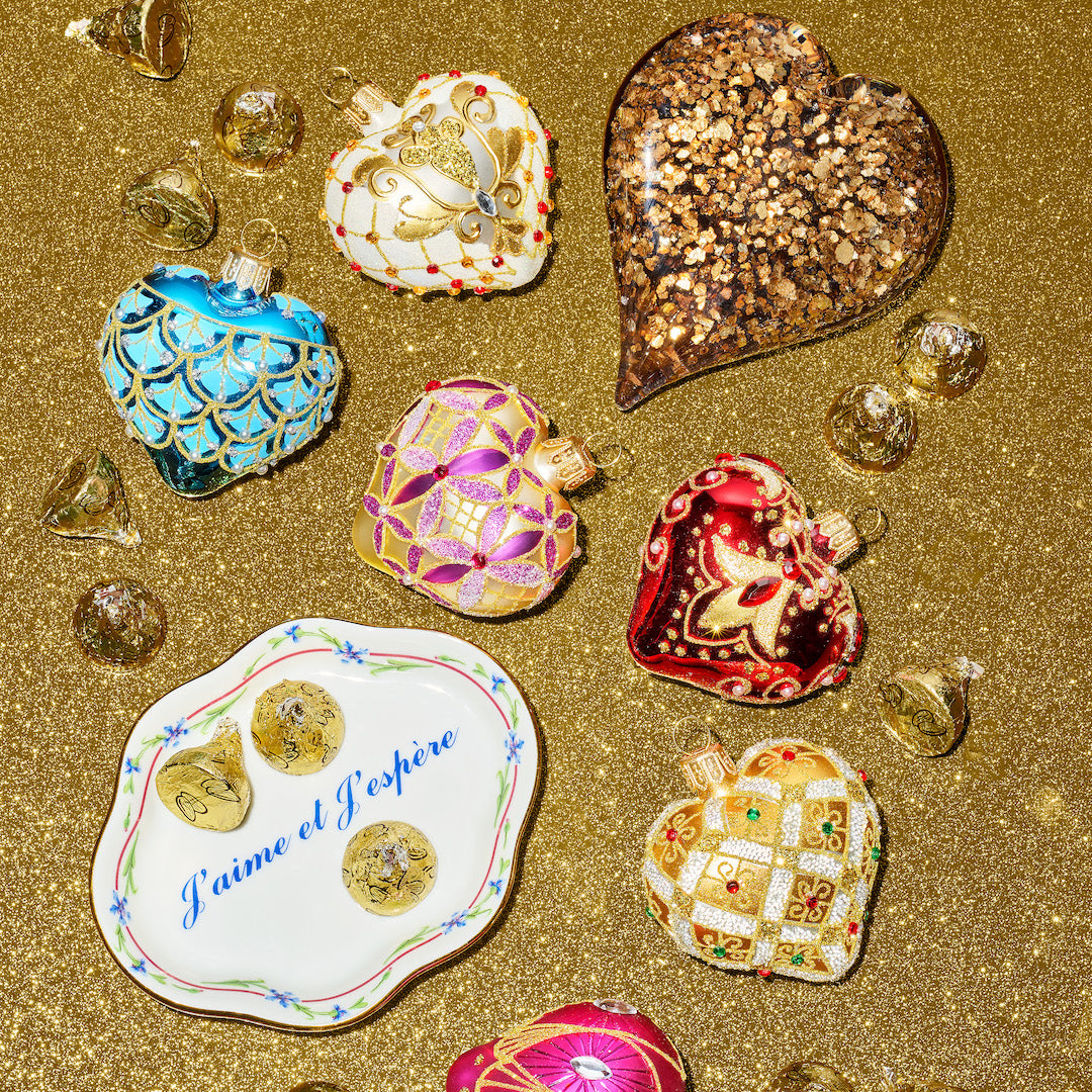 Mini Hearts Ornaments, Set of 6