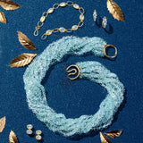 Aquamarine 9-Strand Twist Necklace