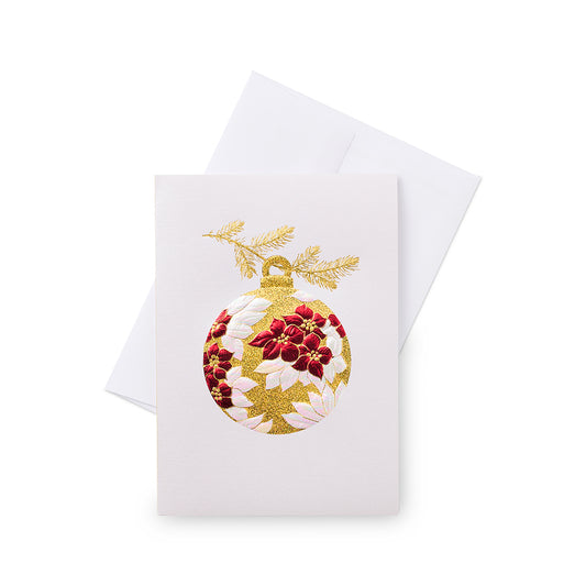 Paula Skene Poinsettia Ornament Holiday Cards, Set of 8