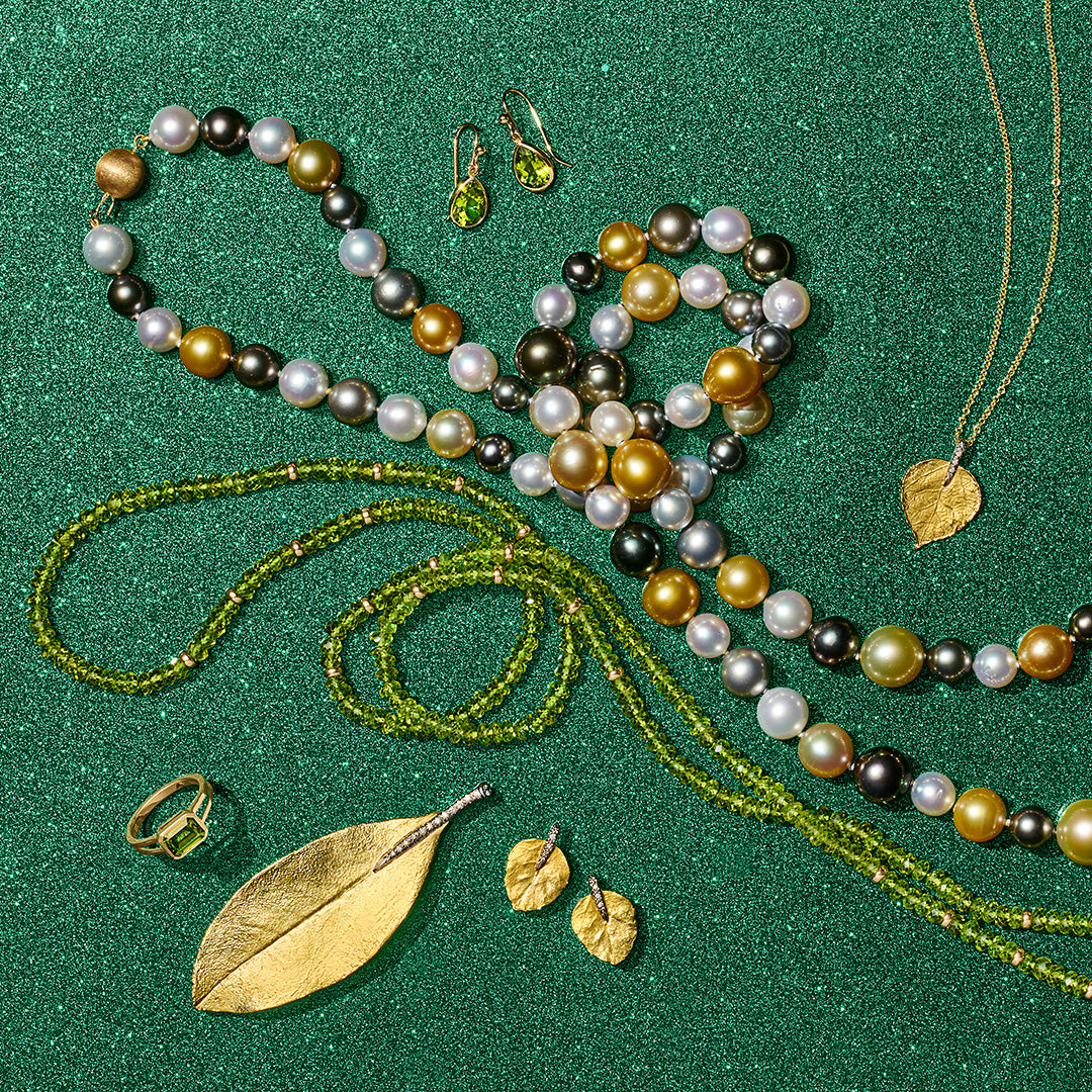 Faceted Peridot & Gold Rope Necklace