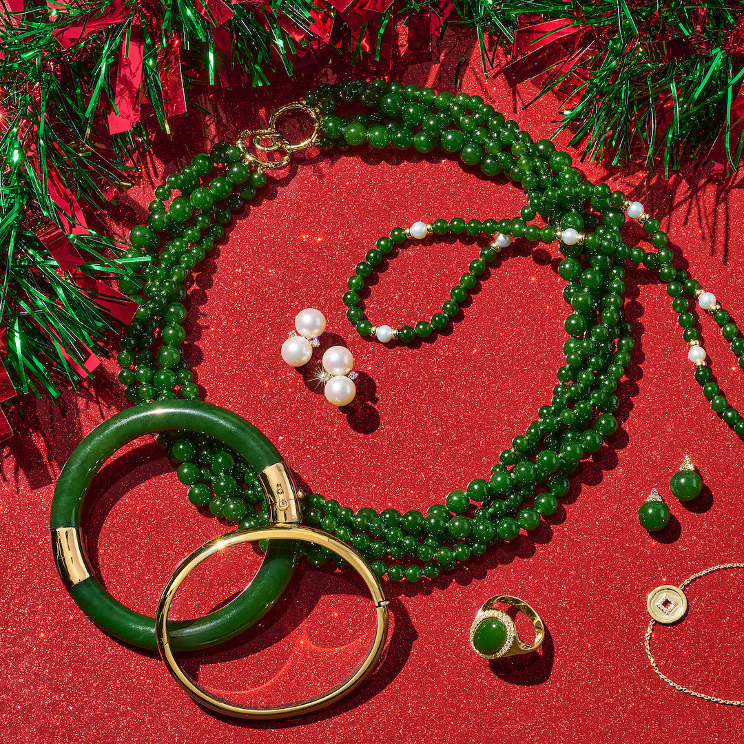 Green Nephrite Jade 5-Strand Twist Necklace