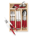 Red Laguiole 24-Piece Flatware