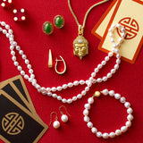 White Pearl Drop Earrings