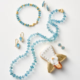 Aquamarine Graduated Hoop Earrings