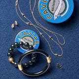 Elizabeth Earrings in Black Jade & Black Diamonds