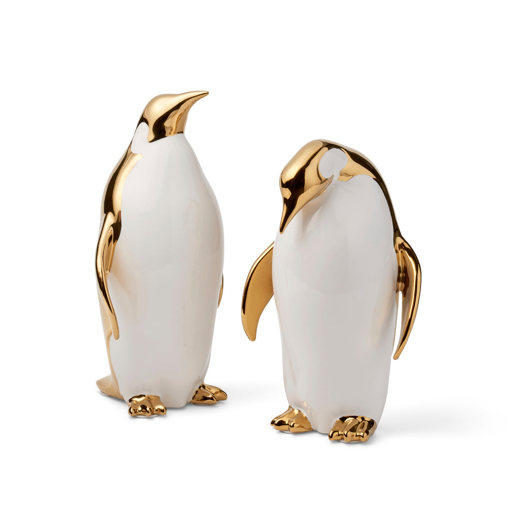 White & Gold Penguins, Set of 2