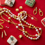 Brushed Gold & Diamond Cuff Earrings