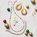 Multicolor Gemstone Teardrop Earrings
