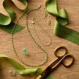 Tiny Emerald Crystal Earrings