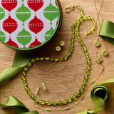 Quadrille Drop Earrings in Peridot & Diamonds