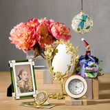 White Round Alarm Clock, Gold