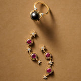 Garnet Celestial Airline Earrings