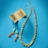 Mexican Fire Opal Triple Drop Earrings