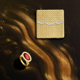 Diamond Woven Weave Compact Mirror