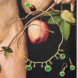 Sliced Trapiche Emerald & Black Diamond Earrings
