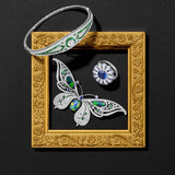 Opal, Diamond, Sapphire & Emerald Butterfly Brooch