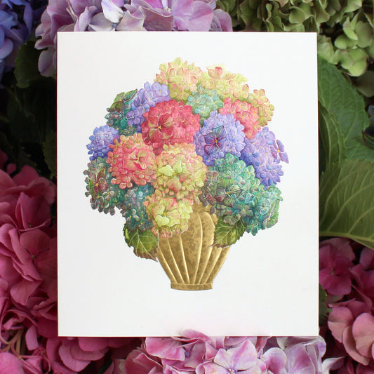 Hydrangea Bouquet Note Cards, Set of 8