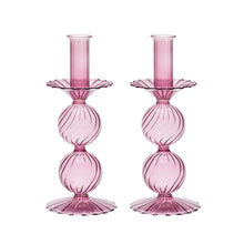 Kim Seybert Bella Candleholders, Set of 2 Lavender