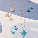 Blue Topaz Butterfly Pendant Necklace