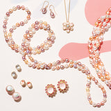 Pink Coin Pearl Earrings