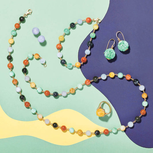 Multi-Color Jade Link Necklace