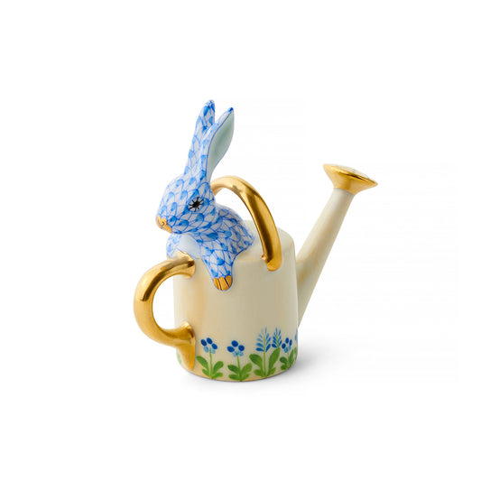 Herend Watering Can Bunny, Sapphire