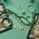 Green Nephrite Jade Dragon Ball Rope Necklace