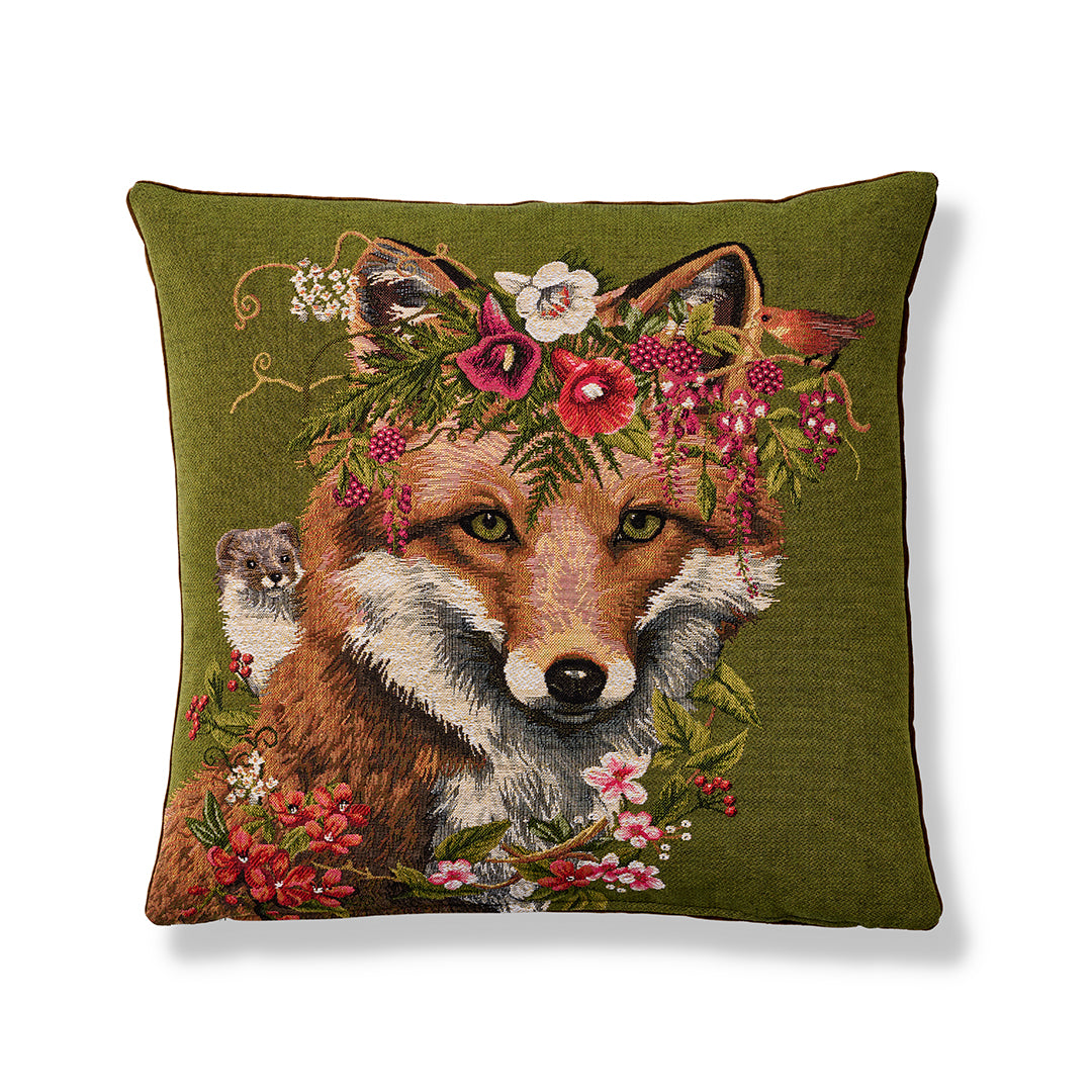 Spring Woodland Fox Pillow