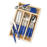 Blue Laguiole 24-Piece Flatware
