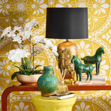 Genevieve White Orchids in Gold Bowl