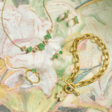 Emerald & Diamond Quatrefoil Necklace