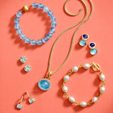 Swiss Blue Topaz & Tanzanite Double Cabochon Earrings