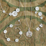 White Daisy Double Drop Earrings
