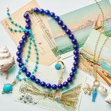 Turquoise Oval Pendant & Chain Necklace - 18"L