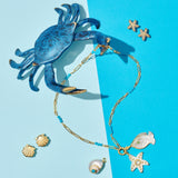 White Shell with Turquoise Charm