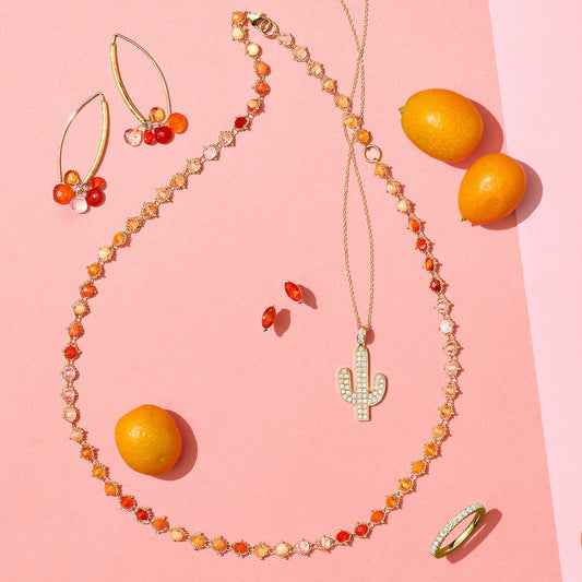 Fire Opal Woven Necklace